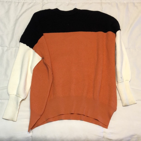 Anrabess Women Crewneck Batwing Sleeve Oversized Side Slit Ribbed Knit Sweater - Picture 8 of 10